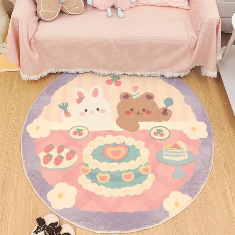 Commercial Printing Machine - Cute Rabbit Bear Cake Print Round